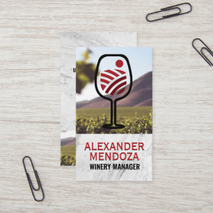 Tarjeta De Visita Paisajes de Vidrio Uvas Catas Viñedo