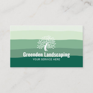 Tarjeta De Visita Paisajismo con el logotipo del árbol verde cuidad