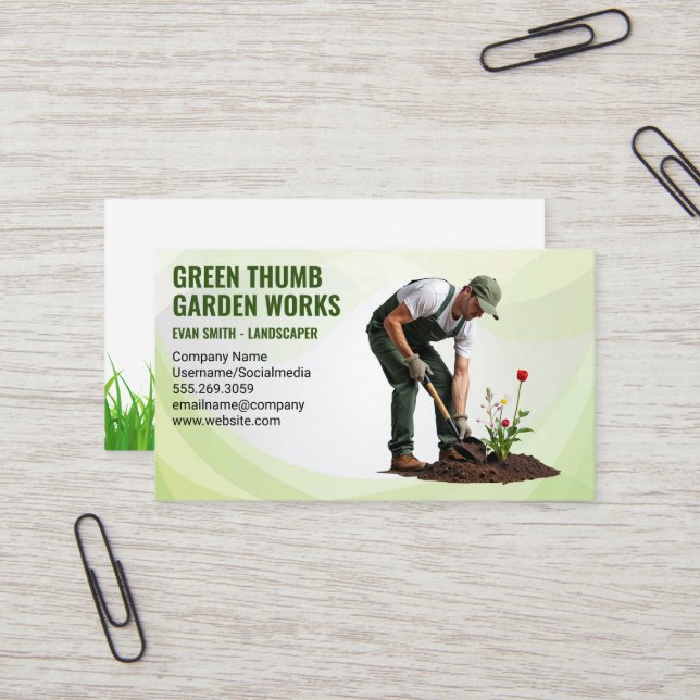 Tarjeta De Visita Paisajismo | Flores de jardinería (Anverso/Reverso In Situ)