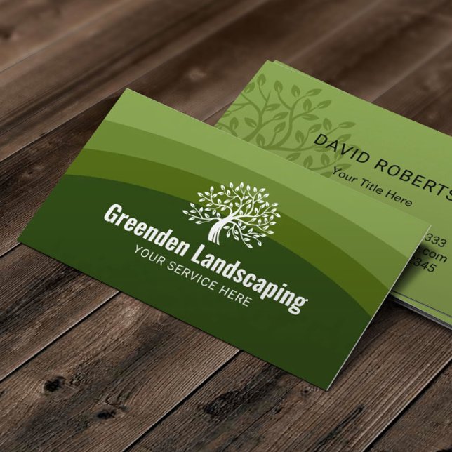 Tarjeta De Visita Paisajismo Green Shades Logotipo Árbol Cuidado del (Subido por el creador)