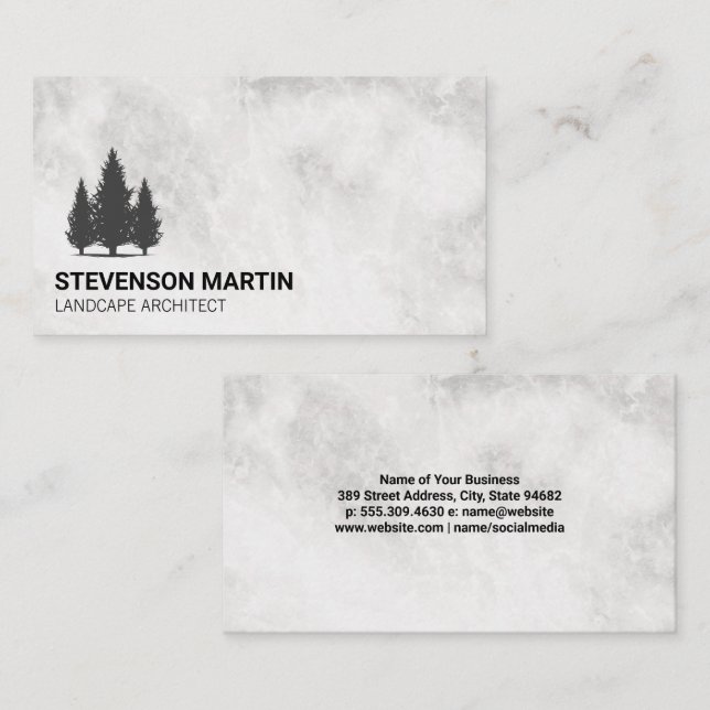 Tarjeta De Visita Paisajismo | Logotipo de árbol (Anverso / Reverso)