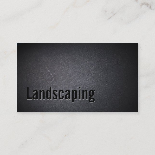 Tarjeta De Visita Paisajismo moderno negrita negrita elegante negro (Anverso)