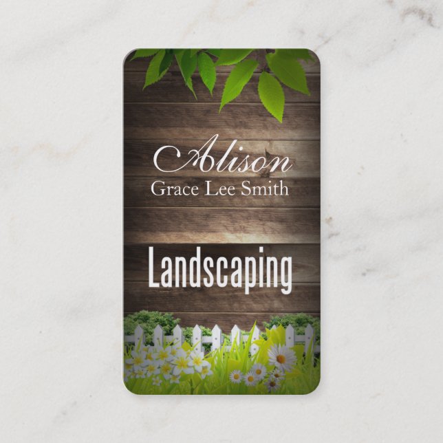Tarjeta De Visita Paisajismo/Servicios de jardín/Jardinería (Anverso)