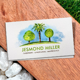 Tarjeta De Visita Paisajismo Servicios de jardinería Arte acuarela