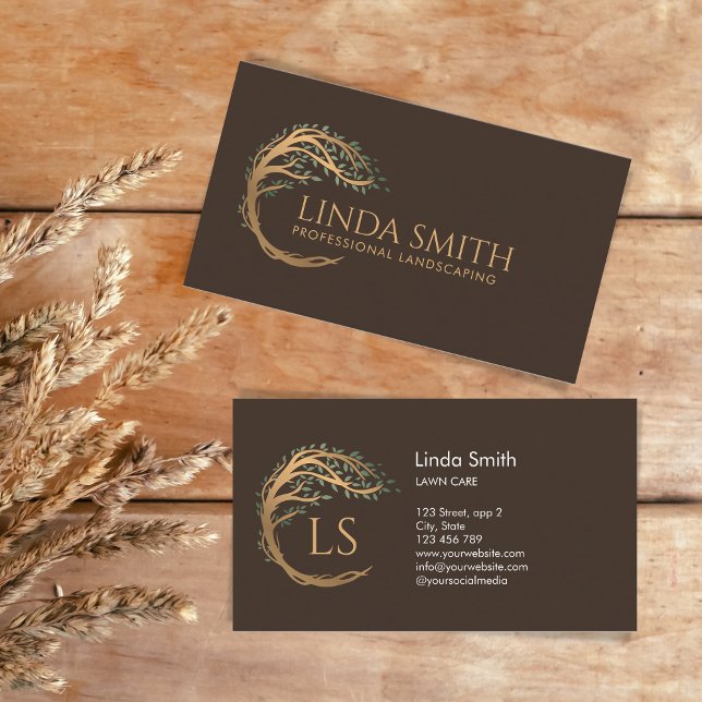 Tarjeta De Visita Paisajista profesional del cuidado del jardín de á (Tree Logo is an original artwork by Savanamm)