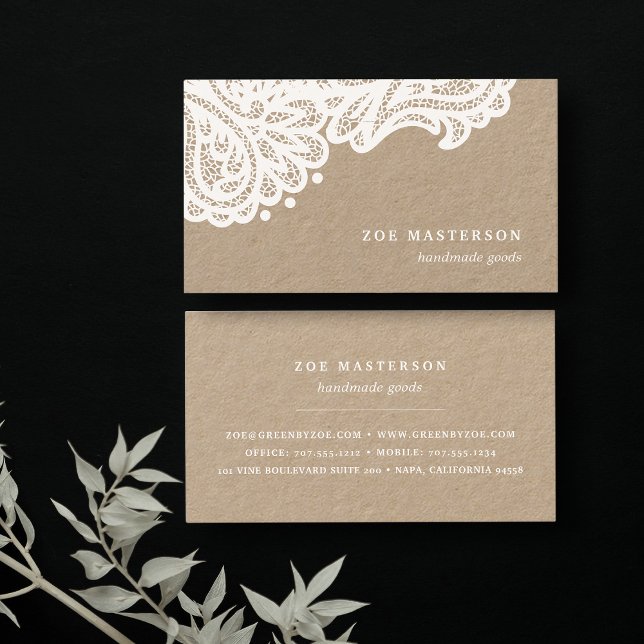 Tarjeta De Visita Paisley Lace | Kraft (Subido por el creador)