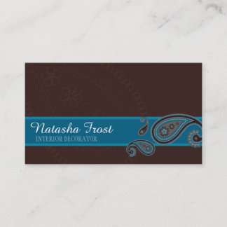 Tarjeta De Visita PAISLEY PATTERN lindo bonito retro turquesa verde 