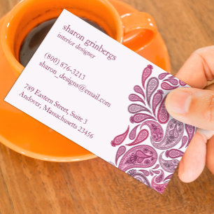 Tarjeta De Visita Paisleys Elegant Business Card