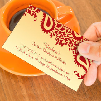 Tarjeta De Visita Paisleys Elegant Business Card