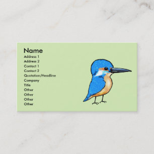Tarjeta De Visita pájaro azul lindo del martín pescador