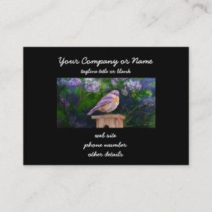Tarjeta De Visita Pájaro azul oriental en nieve - Fotografía origina