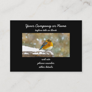 Tarjeta De Visita Pájaro azul oriental en nieve - Fotografía origina