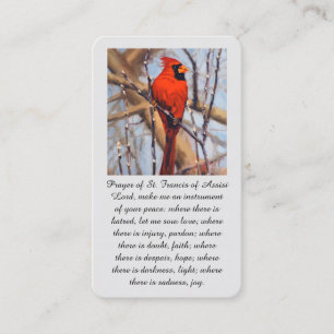Tarjeta De Visita Pájaro Cardenal Rojo San Francisco de Asís