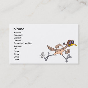 Tarjeta De Visita pájaro corredor tonto dibujo animado