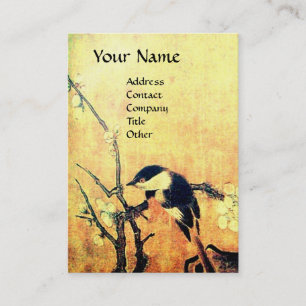 Tarjeta De Visita PÁJARO DE PRIMAVERA marrón amarillo
