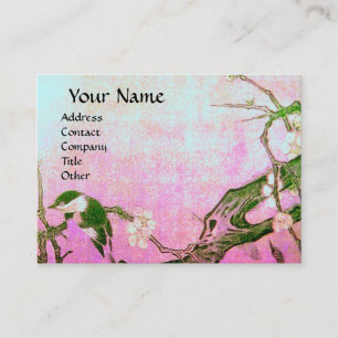 Tarjeta De Visita PÁJARO DE PRIMAVERA, rosa violeta, azul, marrón