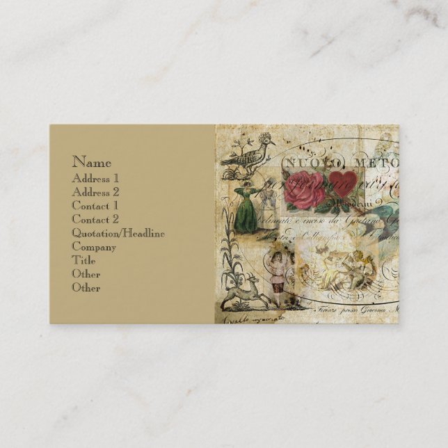 Tarjeta De Visita Pájaro en la mano (Anverso)