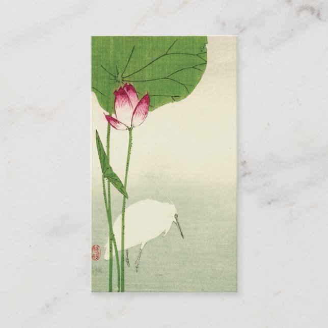 Tarjeta De Visita Pájaro japonés del siglo XIX (Anverso)