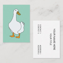Tarjeta De Visita Pájaro Pájaro Blanco Pato
