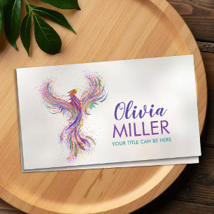 Tarjeta De Visita Pájaro Phoenix de Colorful Rising