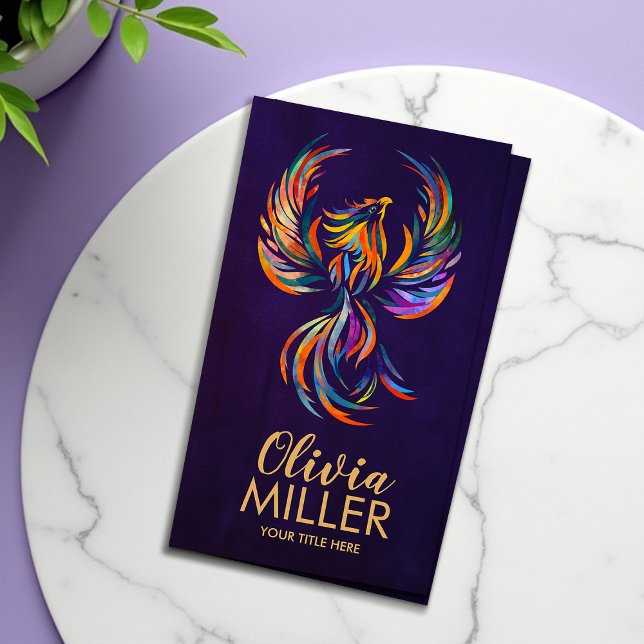 Tarjeta De Visita Pájaro Phoenix de Colorful Rising (Subido por el creador)