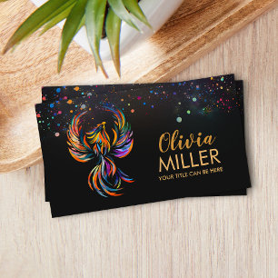Tarjeta De Visita Pájaro Phoenix de Colorful Rising