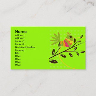 Tarjeta De Visita Pájaro y flores retros