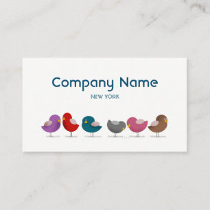 Tarjeta De Visita Pájaros Coloridos Lindos