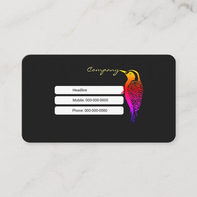 Tarjeta De Visita Pájaros de madera (Anverso)