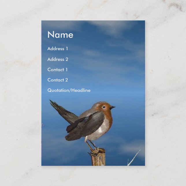 TARJETA DE VISITA PÁJAROS HIPPER / MAMA ROBINA ROJA (Anverso)