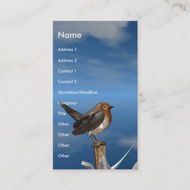 TARJETA DE VISITA PÁJAROS HIPPER / MAMA ROBINA ROJA (Anverso)