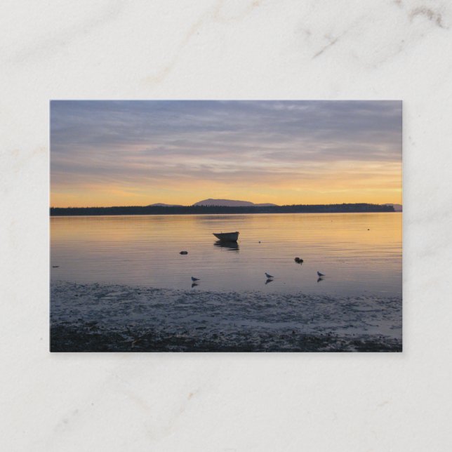 Tarjeta De Visita Pájaros y barco de mar (Anverso)