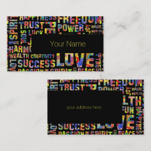 Tarjeta De Visita Palabras Del Modo Espíritu / Pensamiento Positivo 