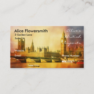 Tarjeta De Visita Palacio Westminster y puente con el Big Ben