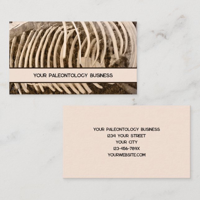 Tarjeta De Visita Paleontology Bones Whale Skeleton (Anverso / Reverso)