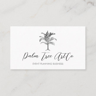 Tarjeta De Visita Paleta de árbol clásico simple blanco