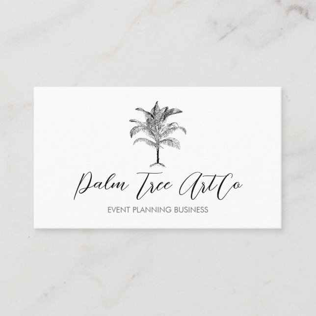Tarjeta De Visita Paleta de árbol clásico simple blanco (Anverso)