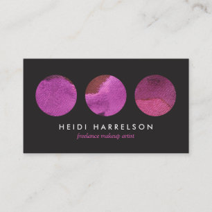 Tarjeta De Visita Paleta de belleza rosa para artista independiente 