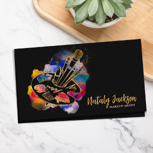 Tarjeta De Visita Paleta de herramientas de maquillaje artístico