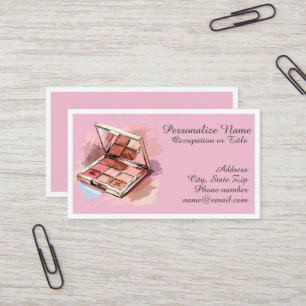 Tarjeta De Visita Paleta de Maquillaje Cosmético Rosa Sonrojo Person