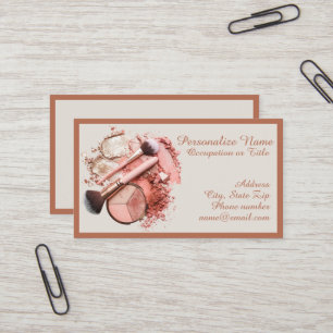 Tarjeta De Visita Paleta de Maquillaje Cosmético Rosa Sonrojo Person
