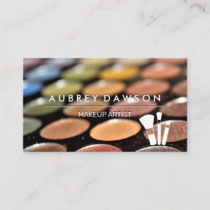 Tarjeta De Visita Paleta de maquillaje   Icono de pincel de maquilla