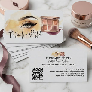Tarjeta De Visita Paleta de Sombras de Ojos con Código QR de Maquill