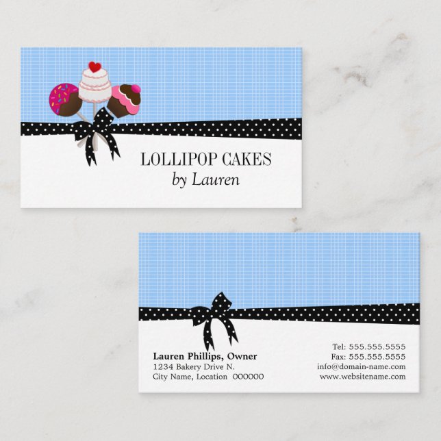 Tarjeta De Visita Paletas de Pastel Azules (Anverso / Reverso)