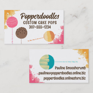 Tarjeta De Visita Paletas de pastel horneando confitería de panaderí