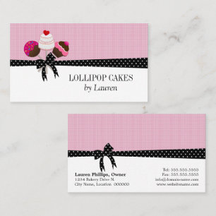 Tarjeta De Visita Paletas de Pastel Rosadas