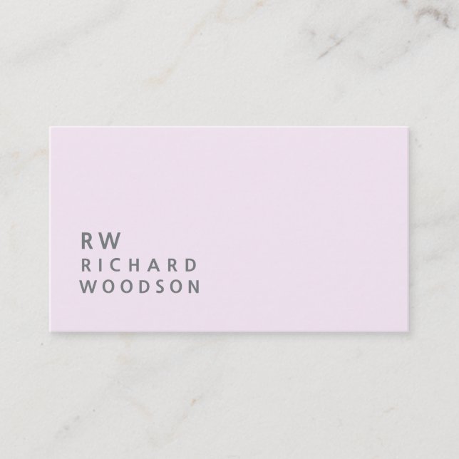 Tarjeta De Visita Pálido suave de moda Femenino BabY rosa| Mínimo (Anverso)
