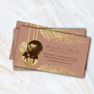 Tarjeta De Visita Palitos de pastel de chocolate brillo decorador de