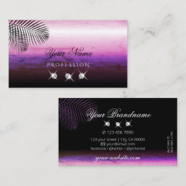 Tarjeta De Visita Palm color morado rosa deja a las joyas impactante