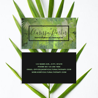 Tarjeta De Visita Palm exótica tropical verde deja profesional